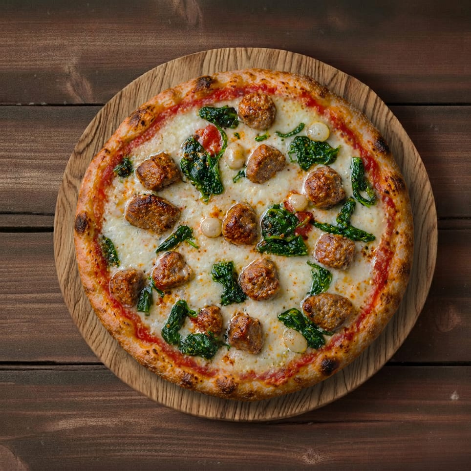 #5 14" The Polpette Specialty Pizza.